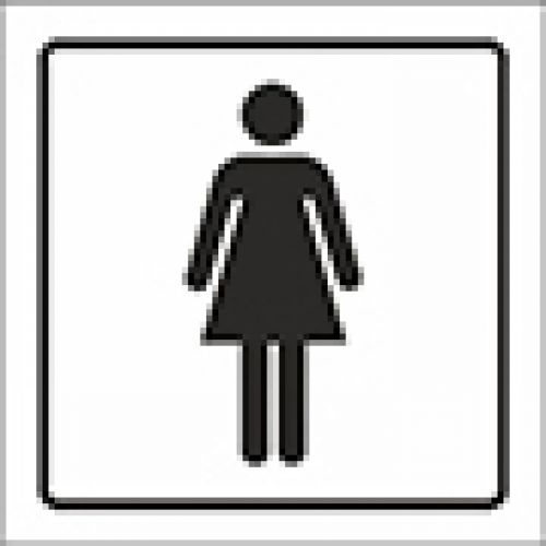 Pictograma syssa sinal de casa de banho senhoras em pvc 105x105 mm , Syssa , 76052 , 8433305074285